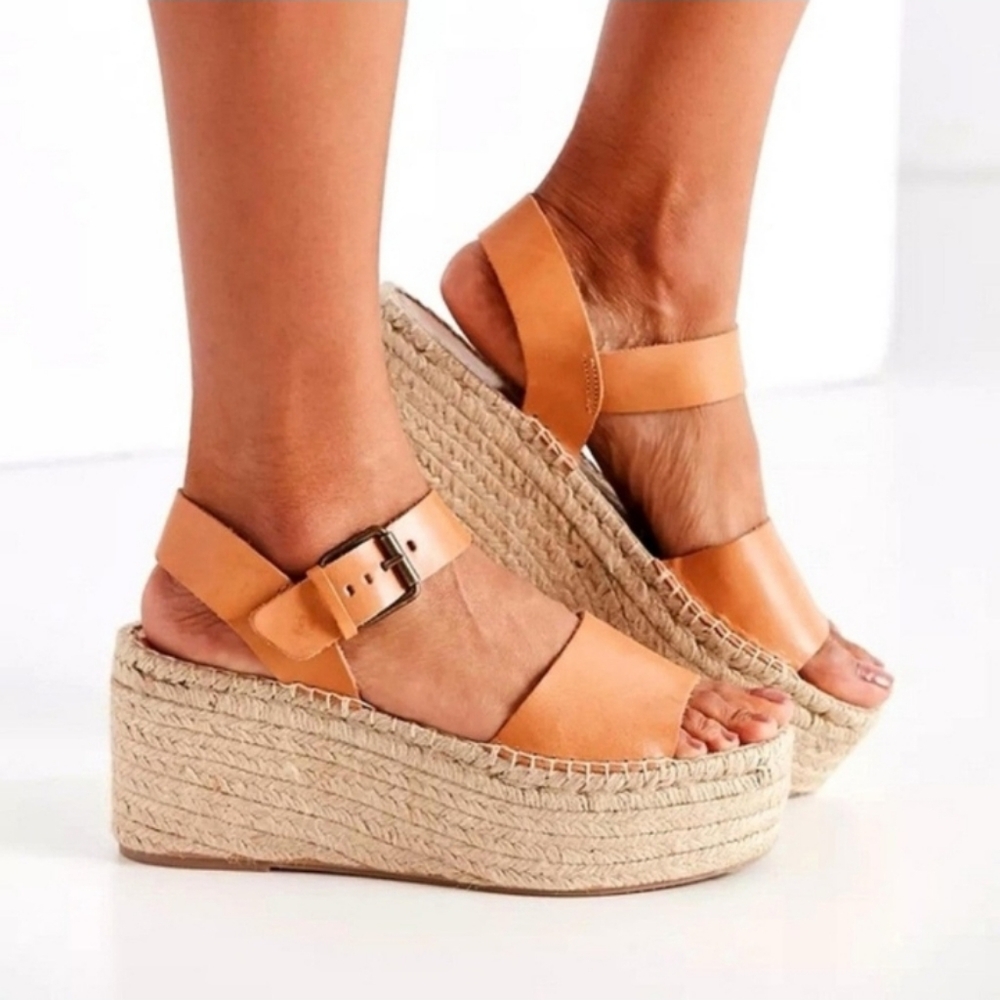 Soludos Minorca High Espadrille Platform Sandals Size 7.